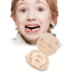 Wooden Keepsake Tooth Organizer Box for Children