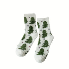 Teen's Non-slip Winter Thermal Plush Sleep Socks