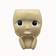 Cute Big Eyed Girl Flower Pot for Succulents