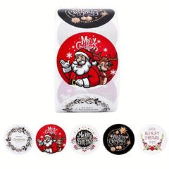 Christmas Cartoon Sticker Roll - Santa Claus Series - Self-adhesive Labels