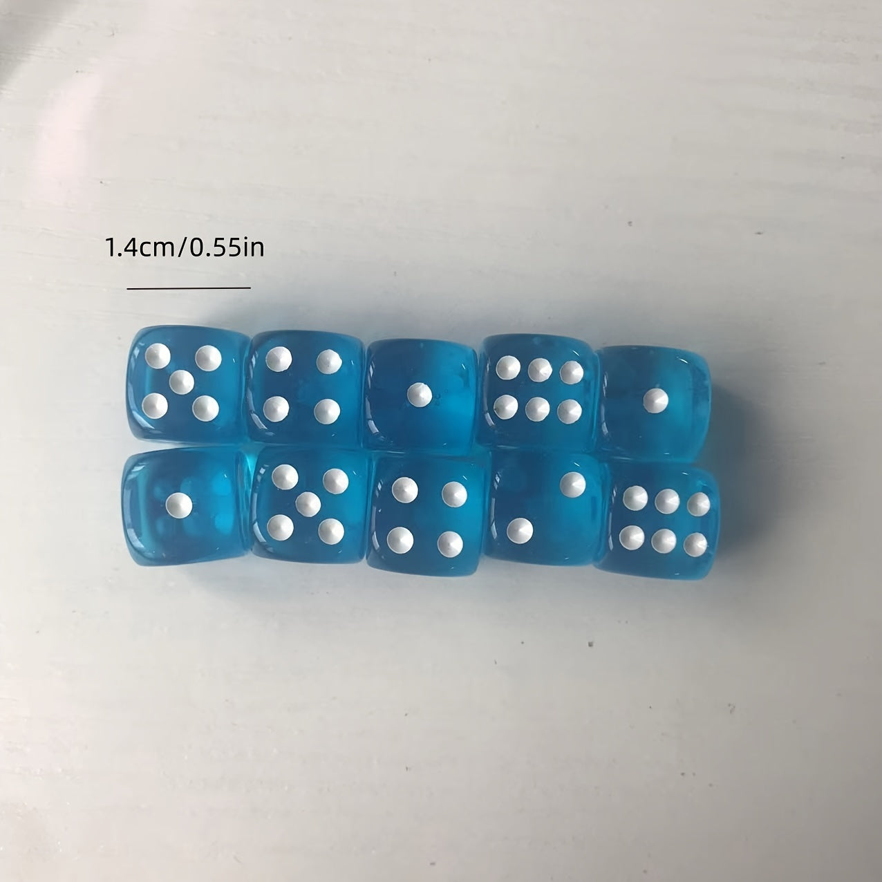 10pcs 14mm Colored Transparent Dice for Board Game Club Party