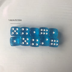 10pcs 14mm Colored Transparent Dice for Board Game Club Party