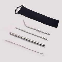 3pcs Reusable Stainless Steel Straw Spoons With Brush