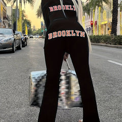 Women's Plus Size Letter Print Hoodie & Pants 2 Piece Set