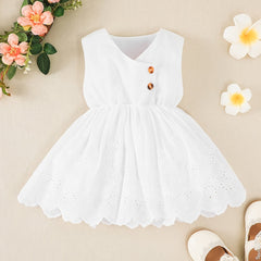 Infant Baby A Line Casual Hollow Vest Princess Dress