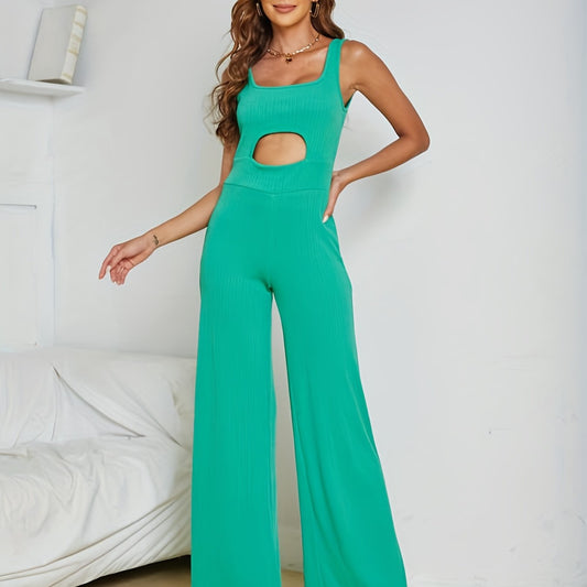 Sleeveless Wide Leg Jumpsuit Sexy Backless Design