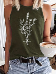 Floral Print Sleeveless Tank Top