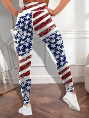 American Flag High Waist Yoga Pants Stretch Leggings Activewear
