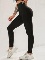 Women's High Waist Textured Yoga Leggings