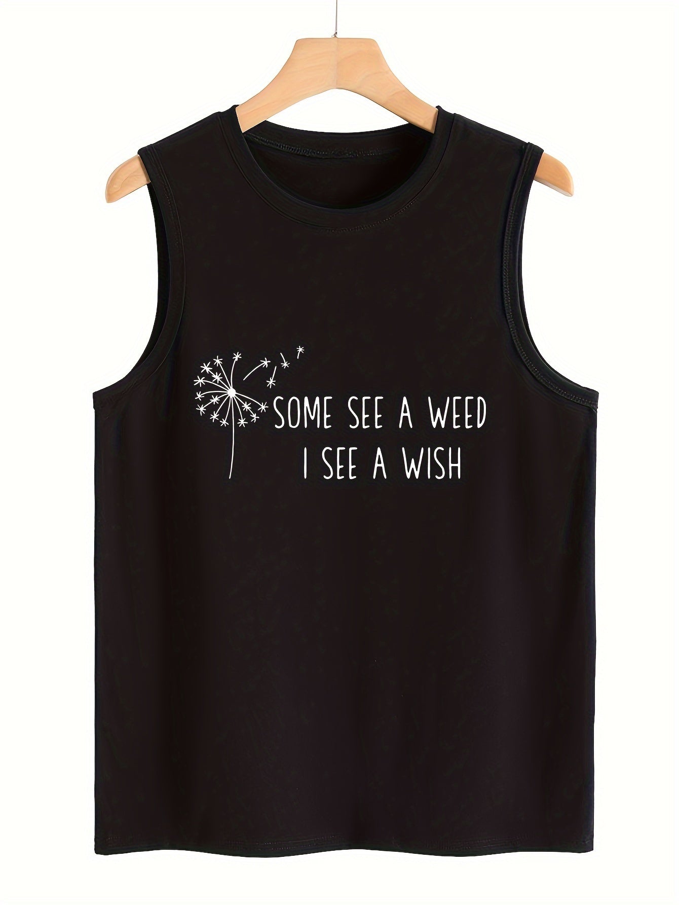 Dandelion & Letter Pattern Sports Vest Sleeveless Top