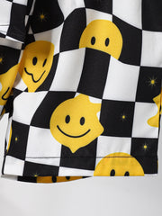 Toddler Boy's Happy Face Print 2pcs Shirt & Shorts Set