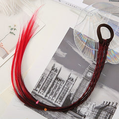 10pcs Girls Colorful Braids Ponytail Wig Hair Extension Hair Tie Hair Bands