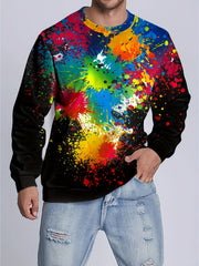 Retro Sailing Print Sweatshirt Men's Casual Graphic Pullover Sweatshirt