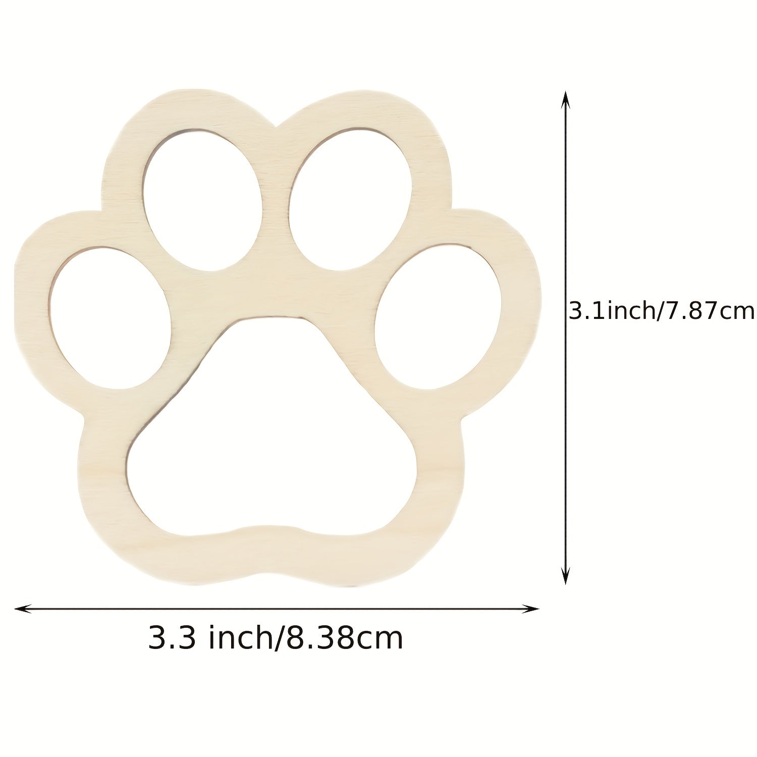 10pcs Wooden Dog Bone and Paw Cutouts for DIY Crafts and Pet Theme Party Decor