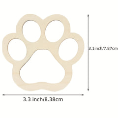 10pcs Wooden Dog Bone and Paw Cutouts for DIY Crafts and Pet Theme Party Decor