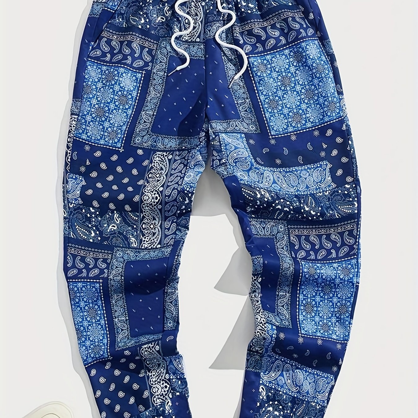 Paisley Bandana Pattern Drawstring Sweatpants Loose Fit Pants