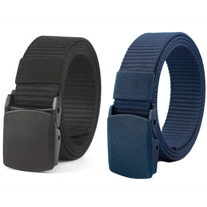 Canvas Belt Sports Outdoor Nylon Plastic Buckle Casual Fabric Belt Unisex Access