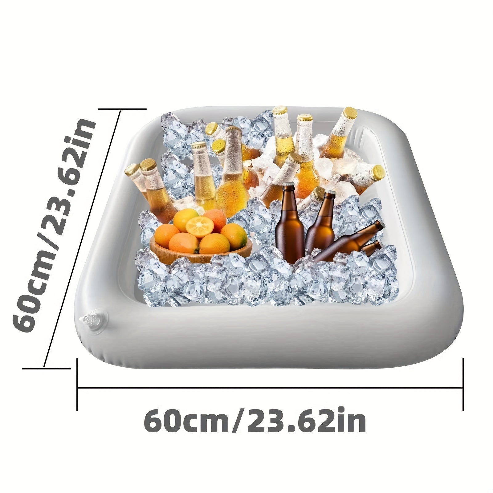 Inflatable Ice Serving Tray for Beer Wine Beverages & Fruit