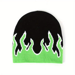 Flame Knitted Hat Hip Hop Street Outdoor Pullover Beanie