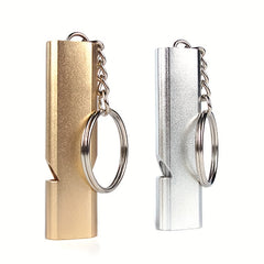 Portable Survival Whistle Double pipe Multifunctional Whistle Keychain