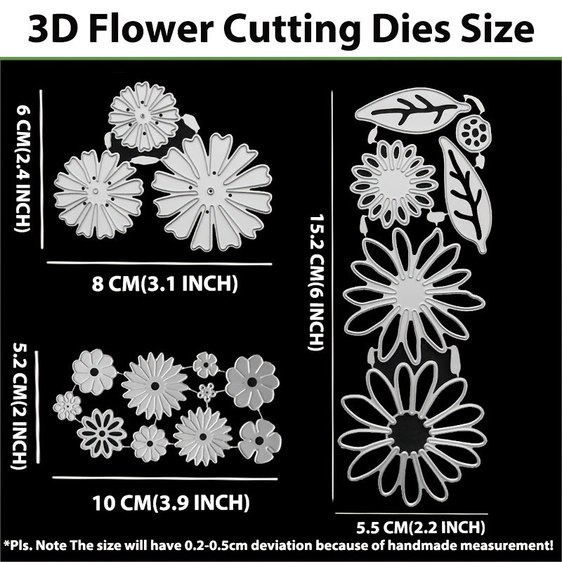 3D Flower Metal Cutting Dies for DIY Crafts Scrapbook Album Paper Card