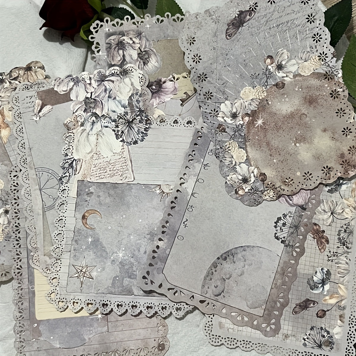10pcs Constellation Hollow Lace Diary DIY Decoration Paper