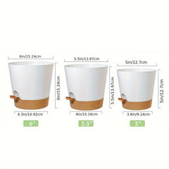 Self-Watering Plastic Flower Pots - Set of 1