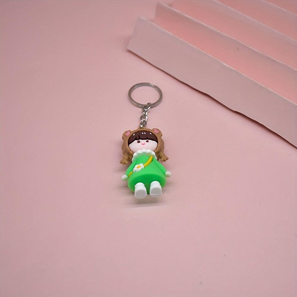 4pcs Doll Keychain Key Ring Purse Bag Pendant Car Key Pendant