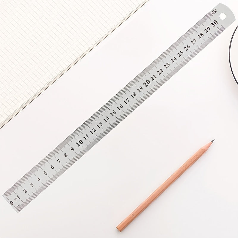 12in Stainless Steel Ruler for Student School Office