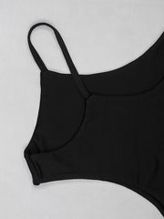 Women's Asymmetric Skinny Crop Tank Top Sexy Sleeveless Solid Top
