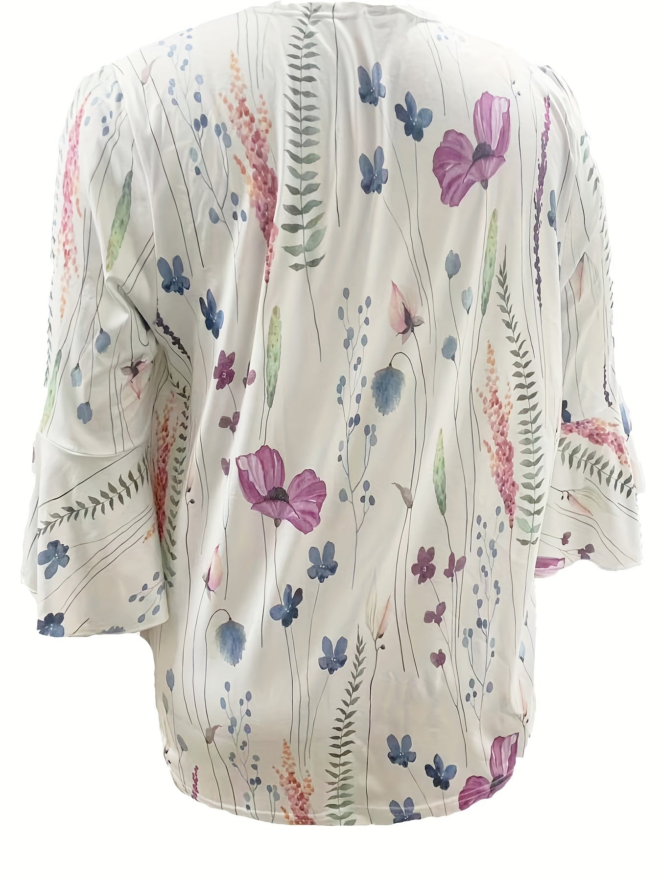 Floral Bell Sleeve Cardigan