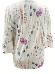 Floral Bell Sleeve Cardigan