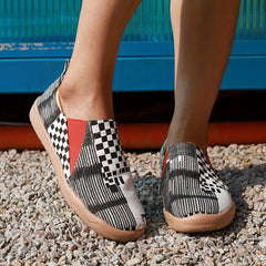 Women's Print Canvas Shoes Casual Slip On Low Top Shoes