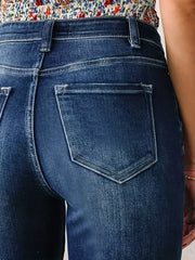 Solid Ripped High Rise Skinny Jeans