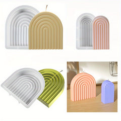Rainbow Arch Candle Mold - Abstract Silicone Resin Mould