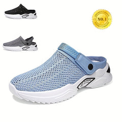 Men's Breathable Slip On Knitted Clog Sandals Casual Outdoor Walking Shoes