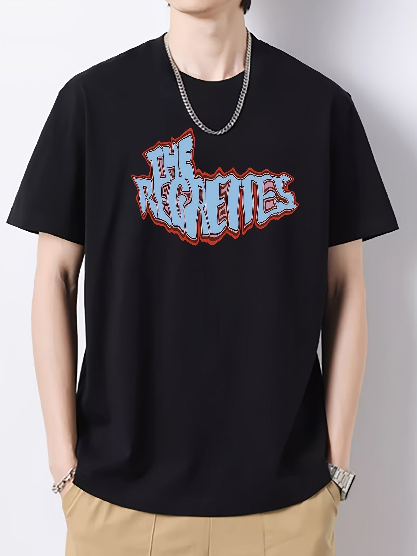 Men's Vintage Style Artistic Letters Print T Shirt