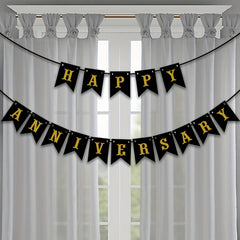 Anniversary Banner Monogram Fishtail Colorful Flag Pull Flower Party Supplies
