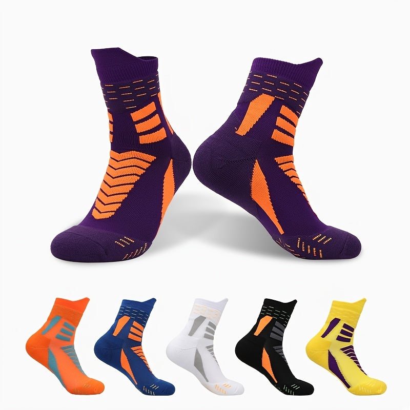Men's Athletic Crew Socks Moisture Wicking Sports Soccer Basketball Running