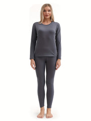 Women's Thermal Underwear Set Soft Base Layer Skiing Winter Warm Top & Leggings