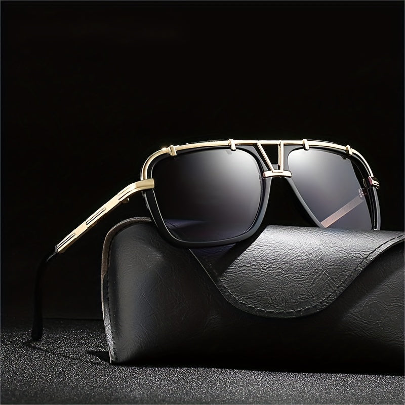 Men's Square Sunglasses Classic Style Large Frame UV Protection
