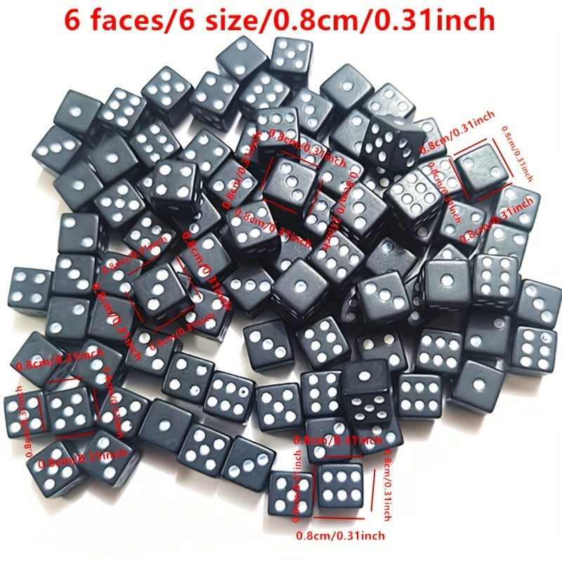 Acrylic Drinking Dice Set for Games & Math Teaching, Mini 8mm Dices, 10/20/50pcs