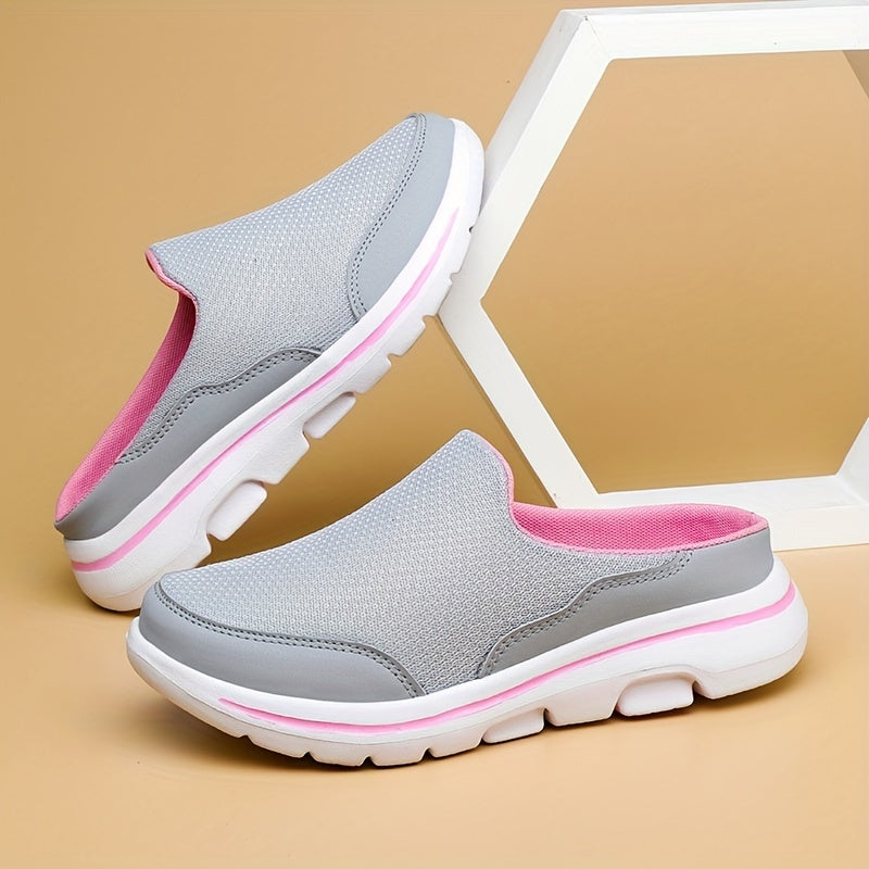 Women's Comfortable Closed Toe Mesh Slip-On Mules Sneakers