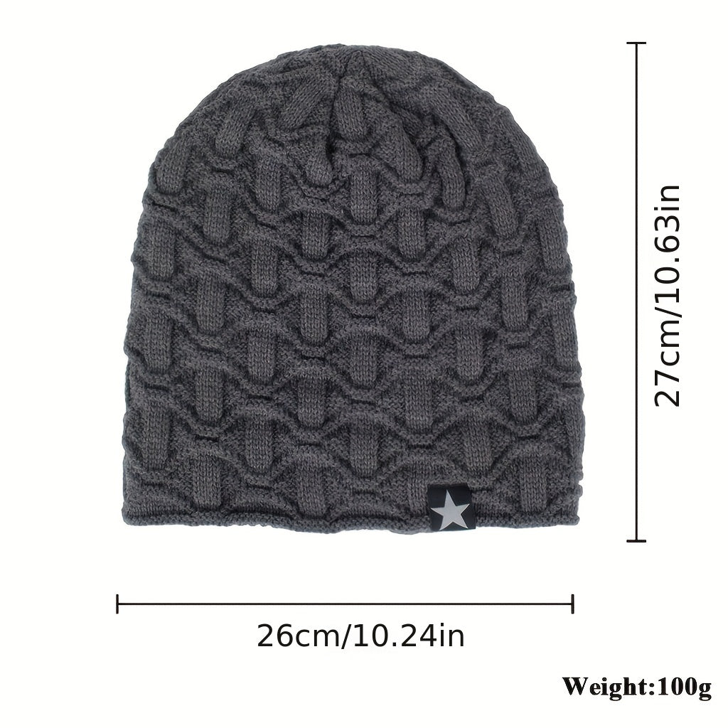 Men's Winter Thickened Solid Knitted Woolen Hat