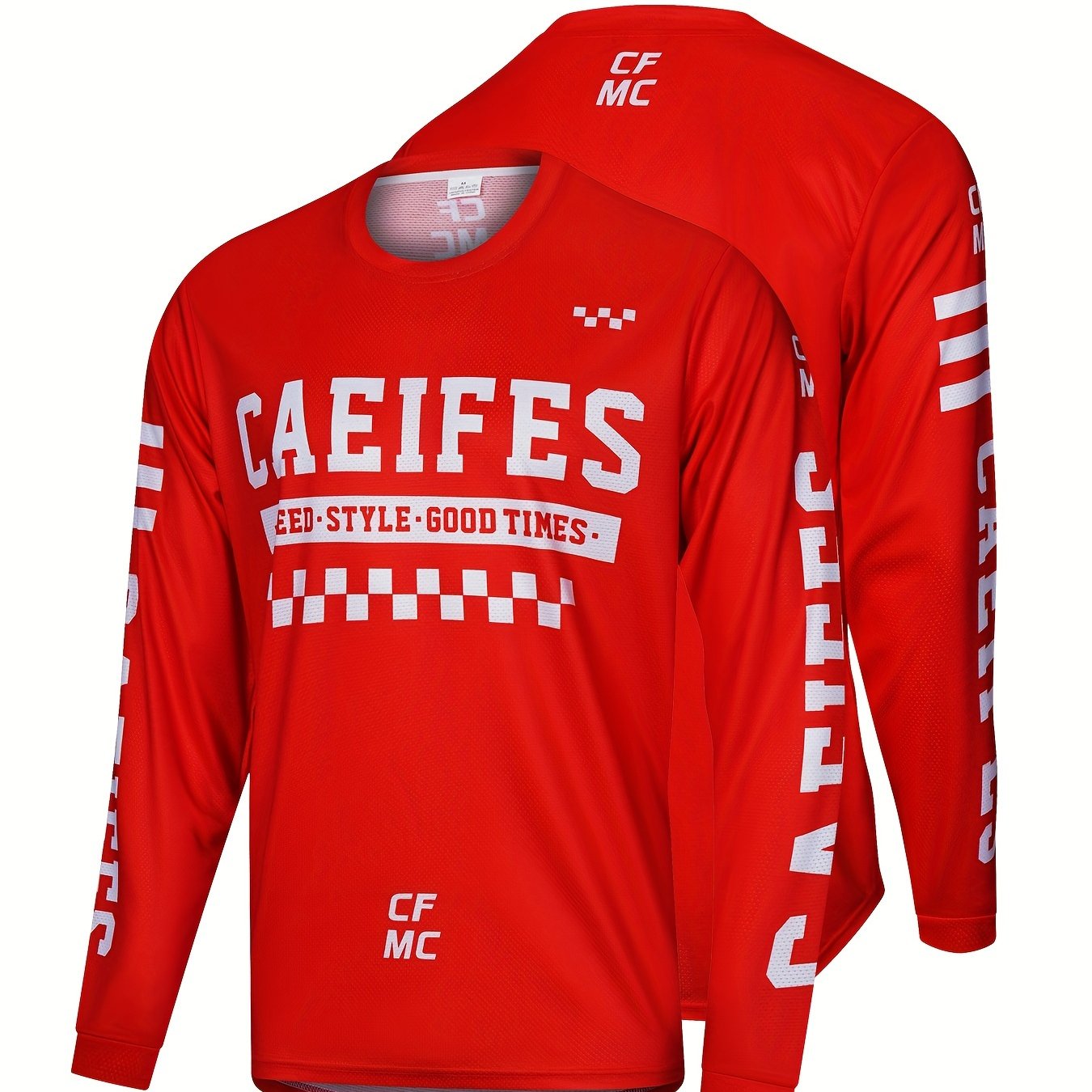 Men's CAEIFES Long Sleeve Motorcycle Off-road T-shirt Quick Drying