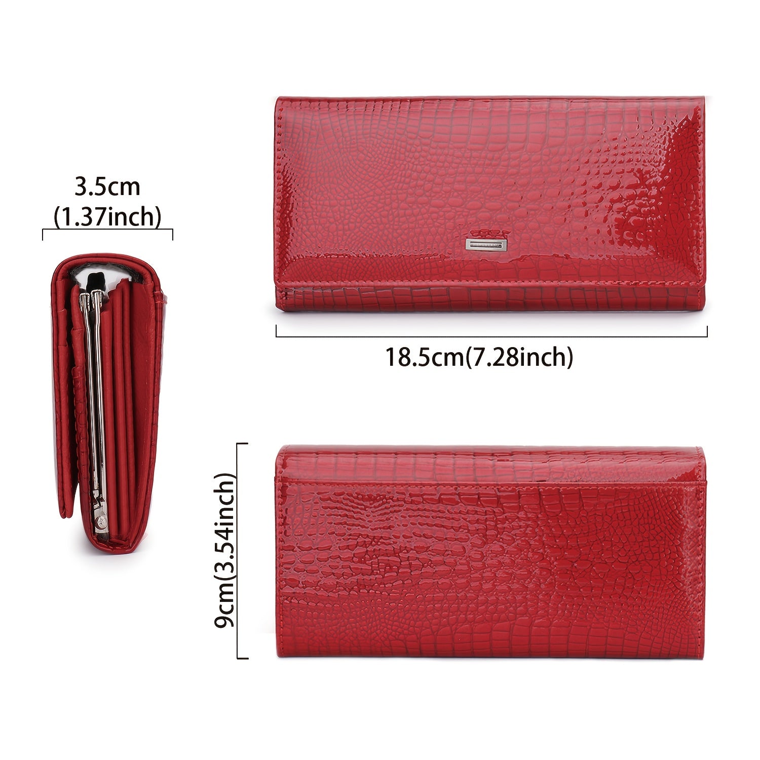 Crocodile Print Leather Wallet & Handbag Set