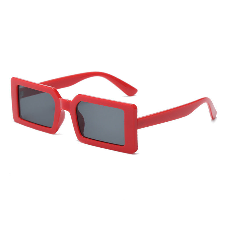 Square Small Thick Frame Sunglasses Solid Outdoor Sunshade Glasses