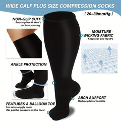 Copper Compression Socks 20-30 MmHg for Plus Size Women & Men