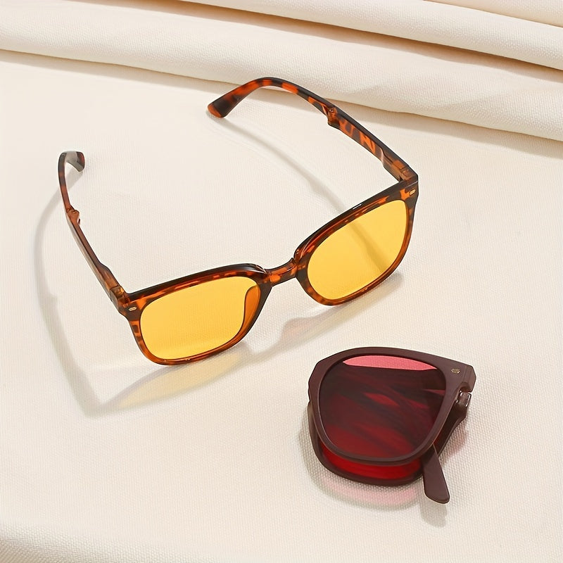 Foldable Tortoiseshell Sunglasses UV400 Sun Shades