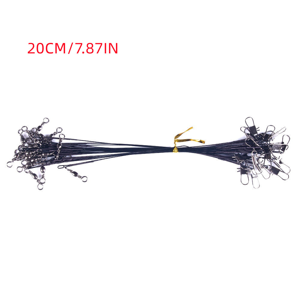 10pcs Steel Fishing Wire with Swivel Rings for Stronger Catches